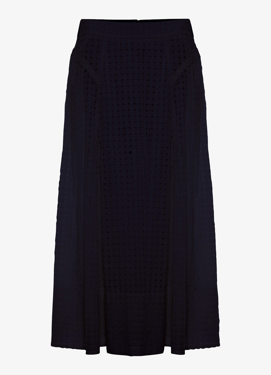 Phase Eight Carey midi rok met structuur - voorkant donkerblauw