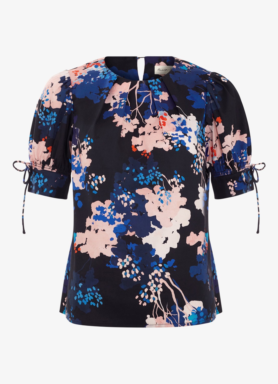Phase Eight Caris blouse met bloemenprint - voorkant 5 donkerblauw