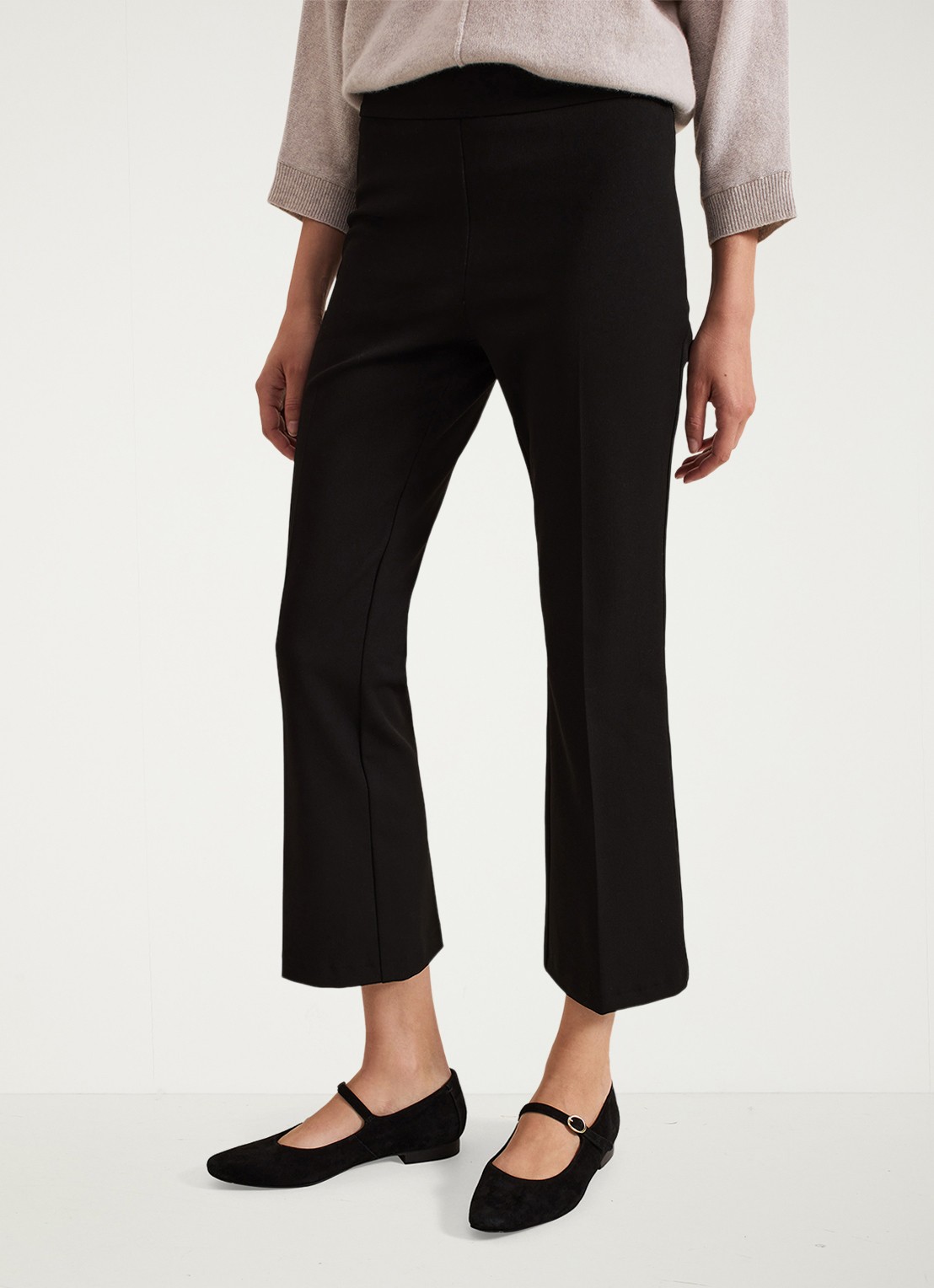 Phase Eight Carly mid waist cropped straight fit broek - detail 4 zwart