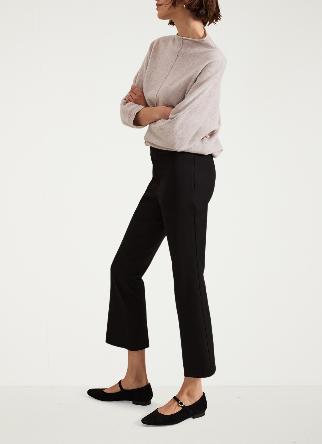 Phase Eight Carly mid waist cropped straight fit broek - detail 6 zwart
