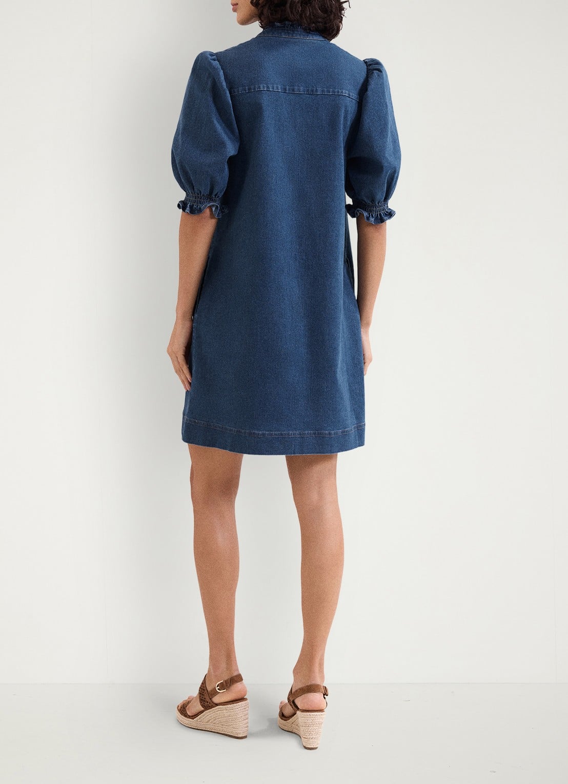 Phase Eight Carly mini tuniekjurk met pofmouw - achterkant 8 indigo