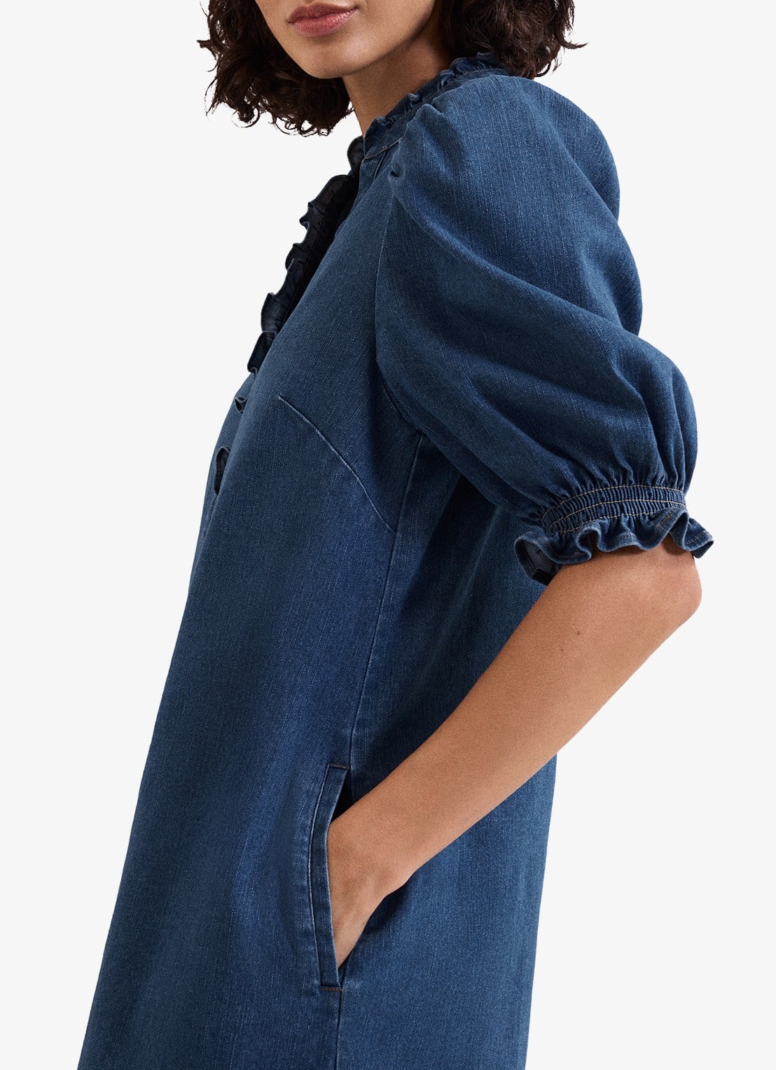 Phase Eight Carly mini tuniekjurk met pofmouw - detail 5 indigo