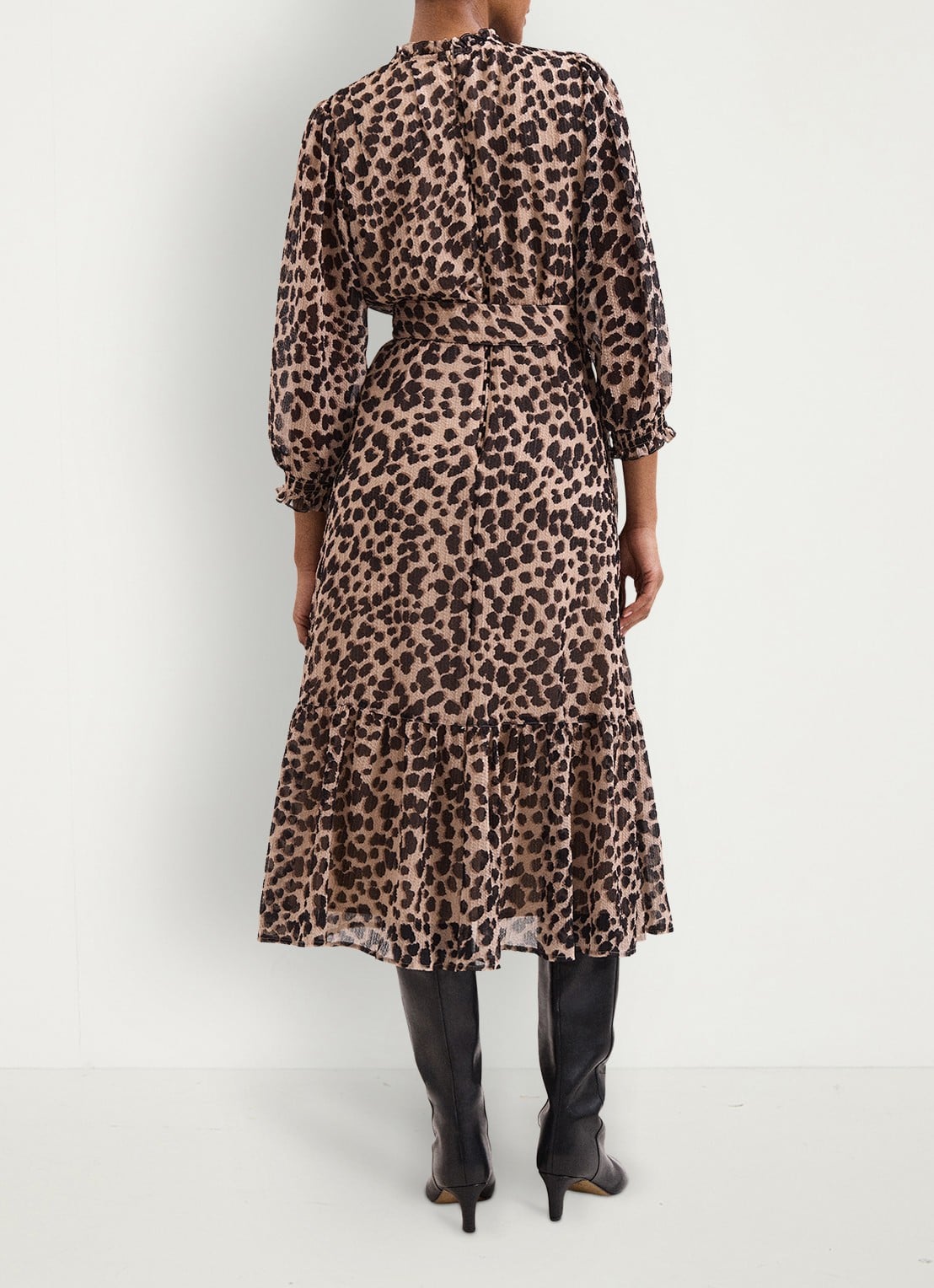 Phase Eight Carra Leopard tuniekjurk met strikcientuur - achterkant multicolor