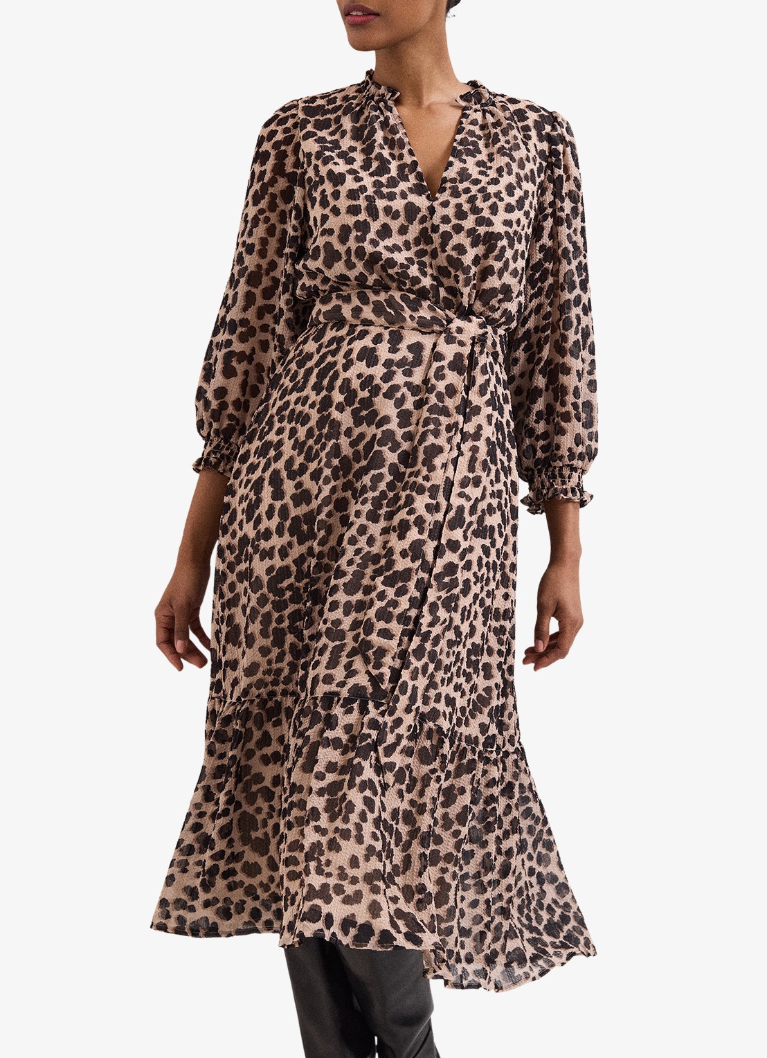 Phase Eight Carra Leopard tuniekjurk met strikcientuur - detail 2 multicolor