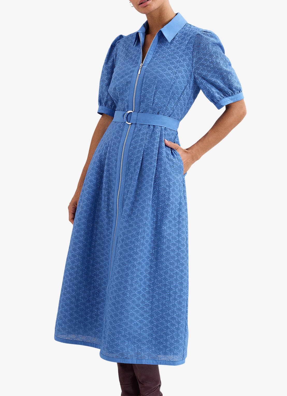 Phase Eight Casey midi jurk met ceintuur - detail 4 blauw