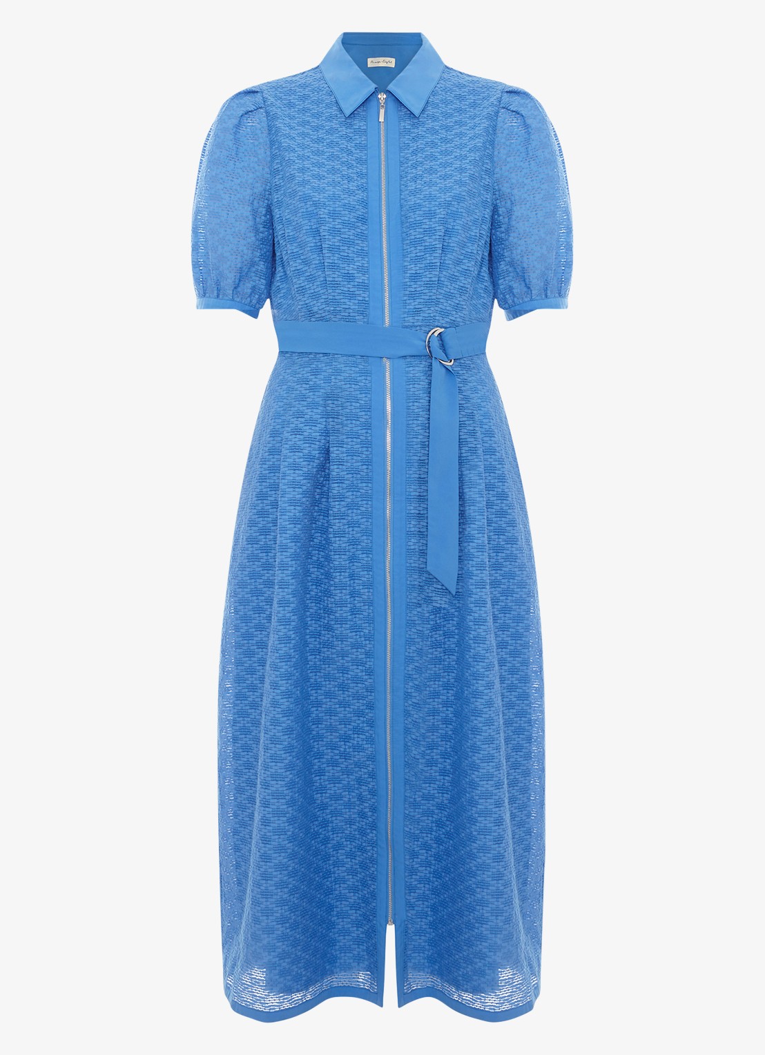 Phase Eight Casey midi jurk met ceintuur - voorkant 2 blauw