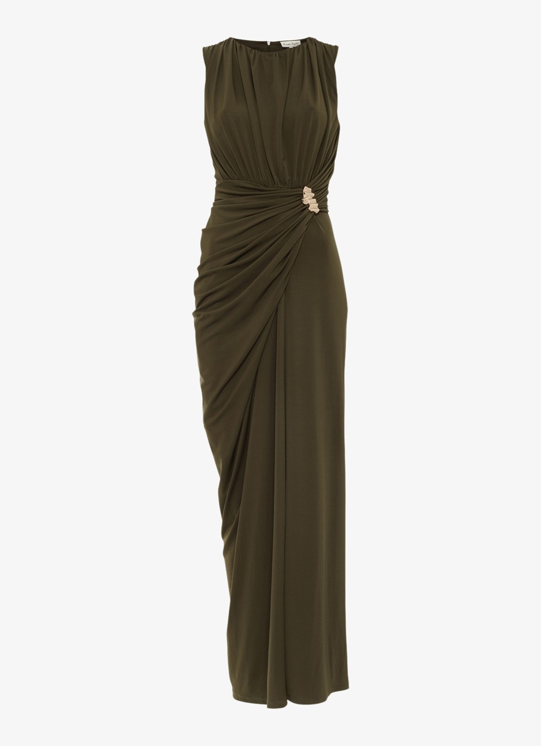 Phase Eight Cassidy maxi jurk met plooidetail - voorkant 6 donkergroen