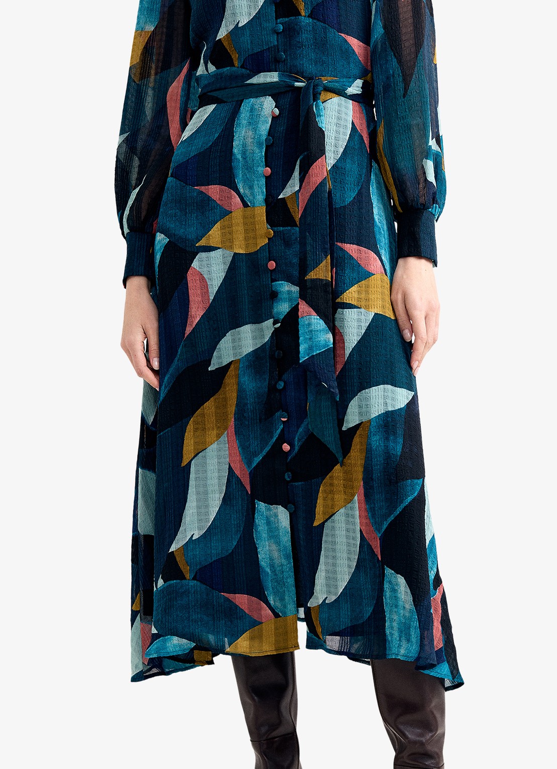 Phase Eight Catalina midi blousejurk met bloemenprint - detail 6 multicolor