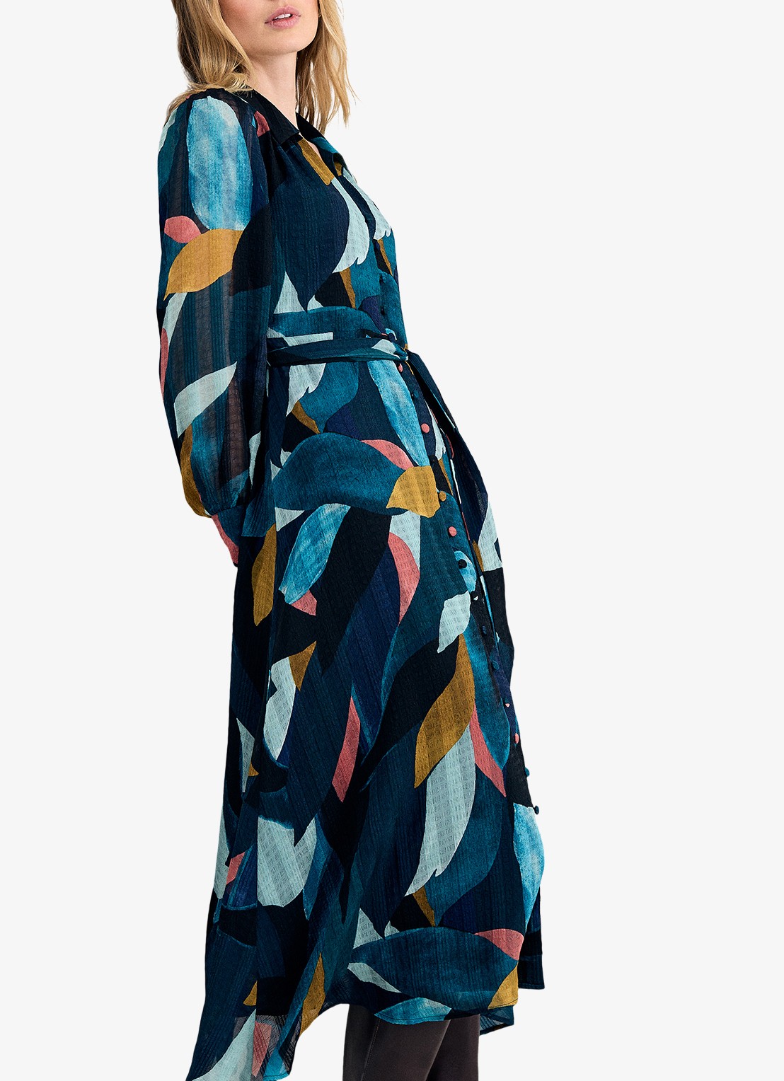 Phase Eight Catalina midi blousejurk met bloemenprint - detail 7 multicolor