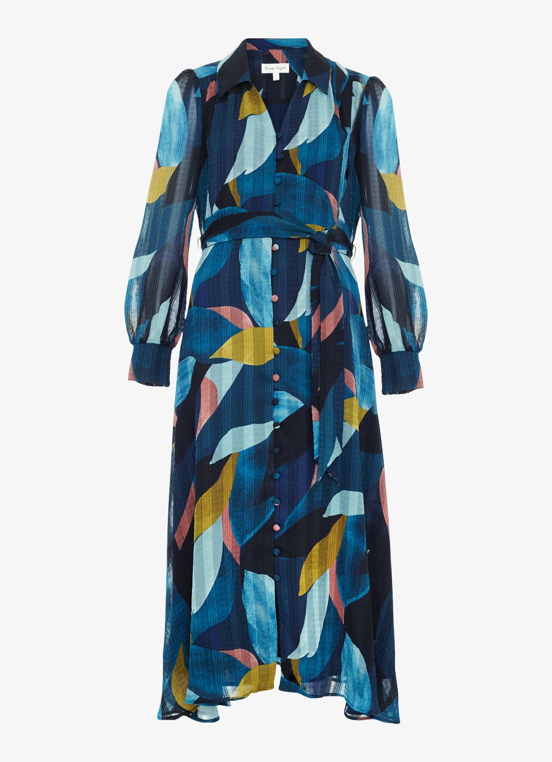 Phase Eight Catalina midi blousejurk met bloemenprint - voorkant 2 multicolor