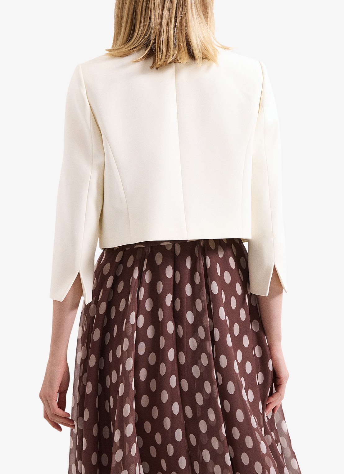 Phase Eight Catherine cropped blazer - achterkant gebroken wit