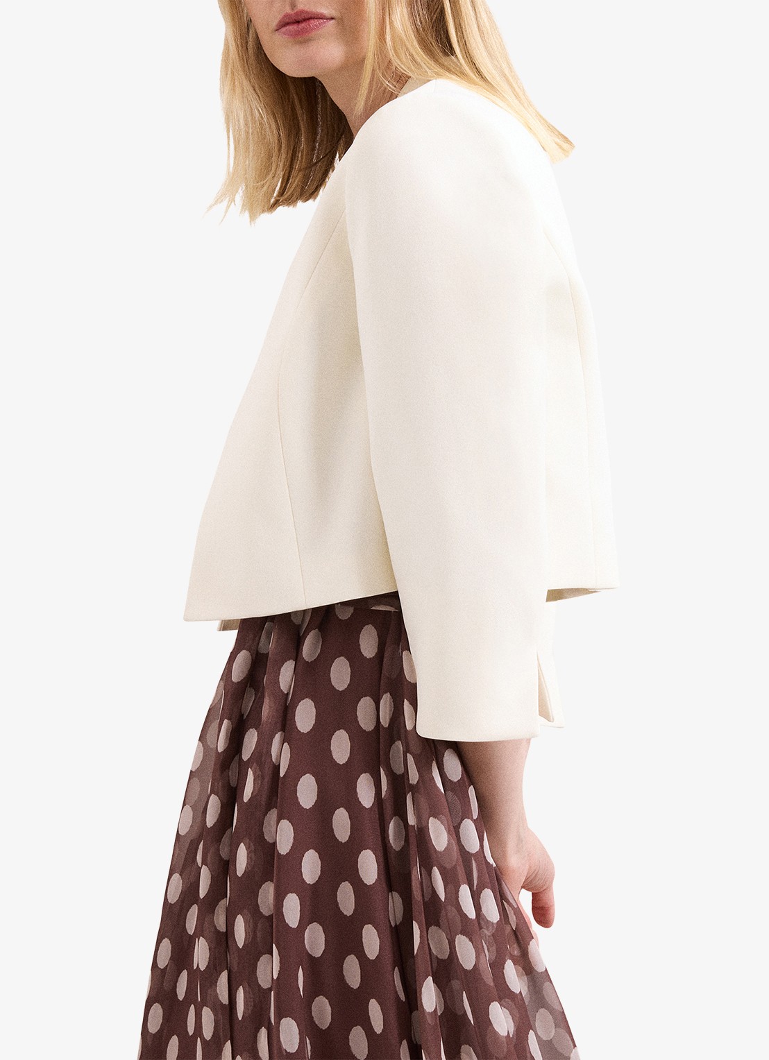 Phase Eight Catherine cropped blazer - detail 6 gebroken wit