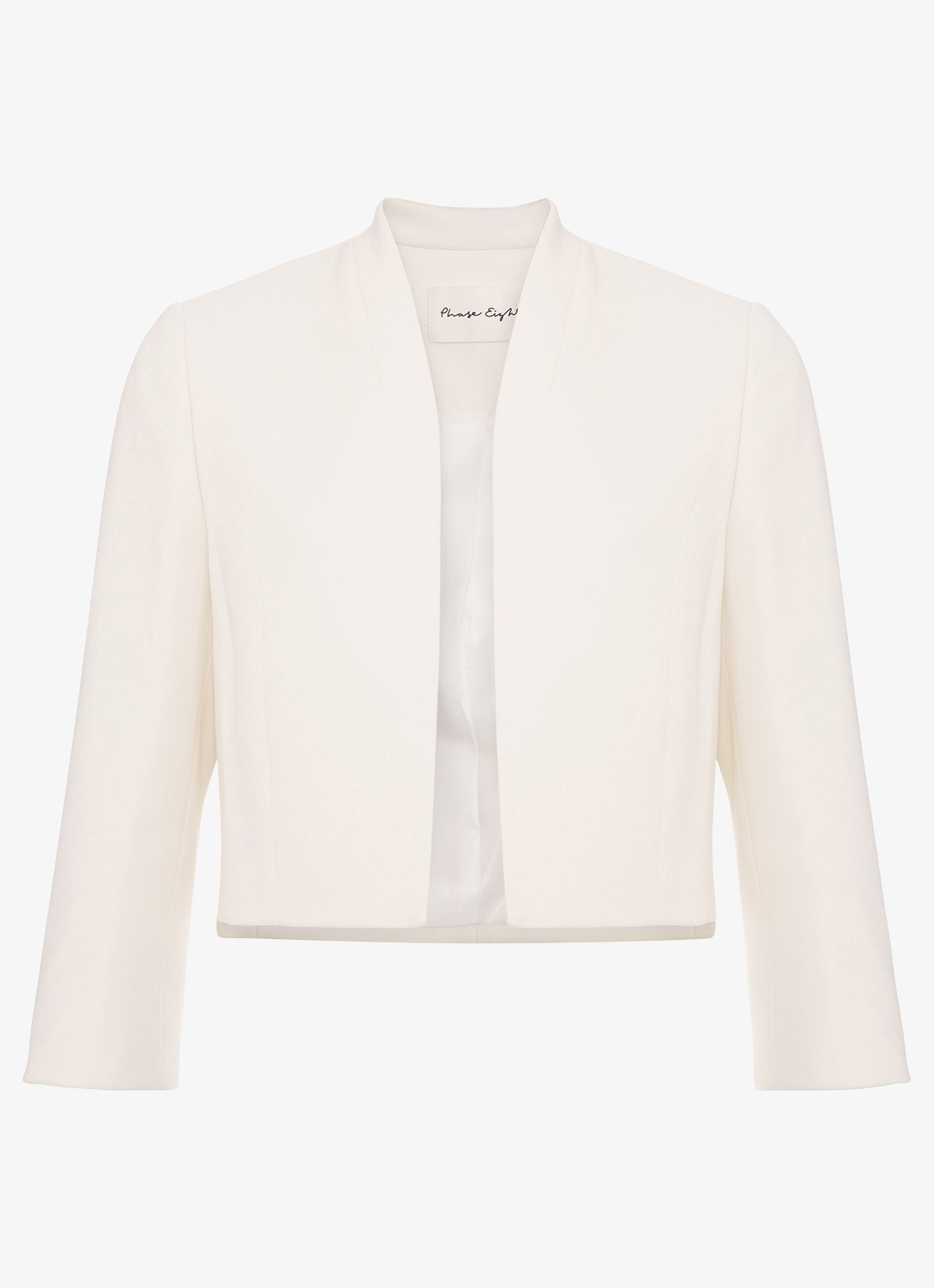 Phase Eight Catherine cropped blazer - voorkant 2 gebroken wit