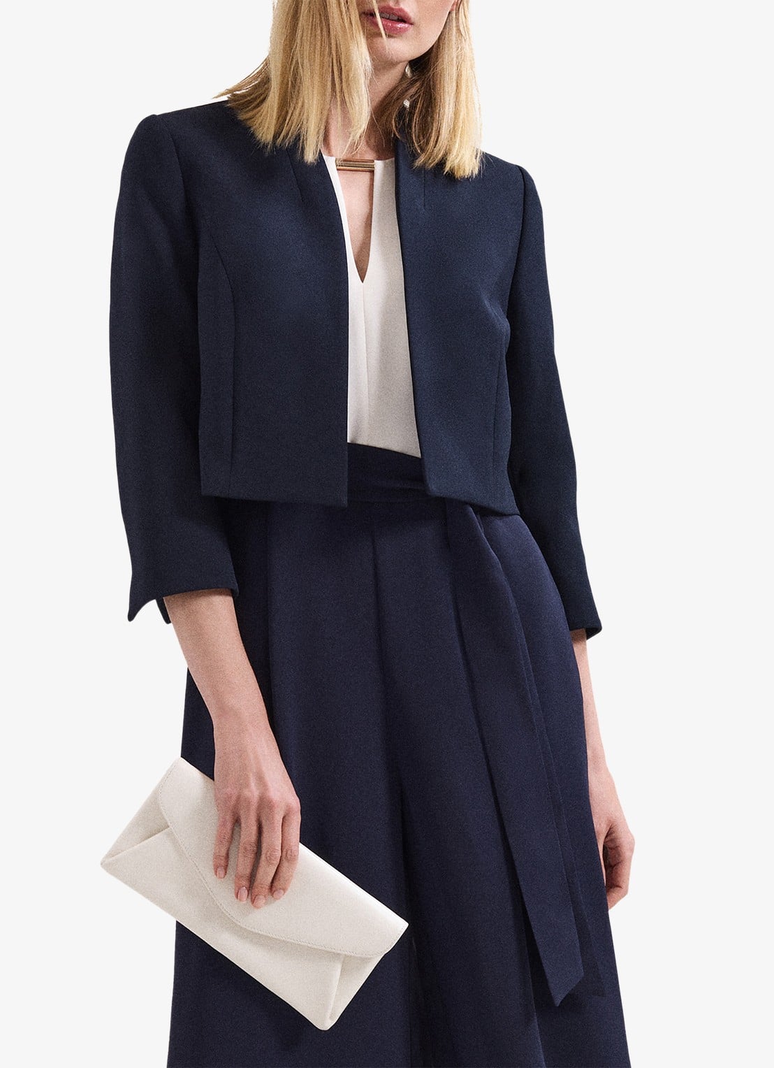 Phase Eight Catherine cropped blazer - detail 4 donkerblauw