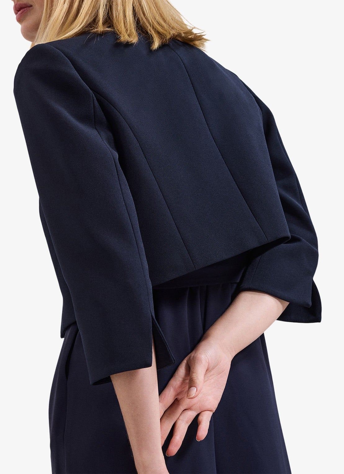 Phase Eight Catherine cropped blazer - detail 6 donkerblauw