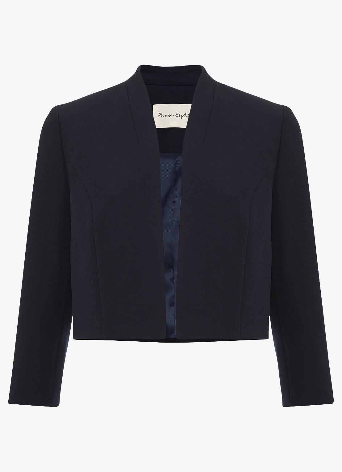 Phase Eight Catherine cropped blazer - voorkant donkerblauw