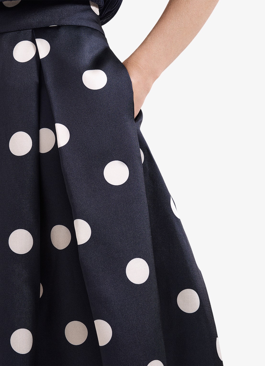 Phase Eight Celeste midi rok met stippenprint - detail 6 blauw