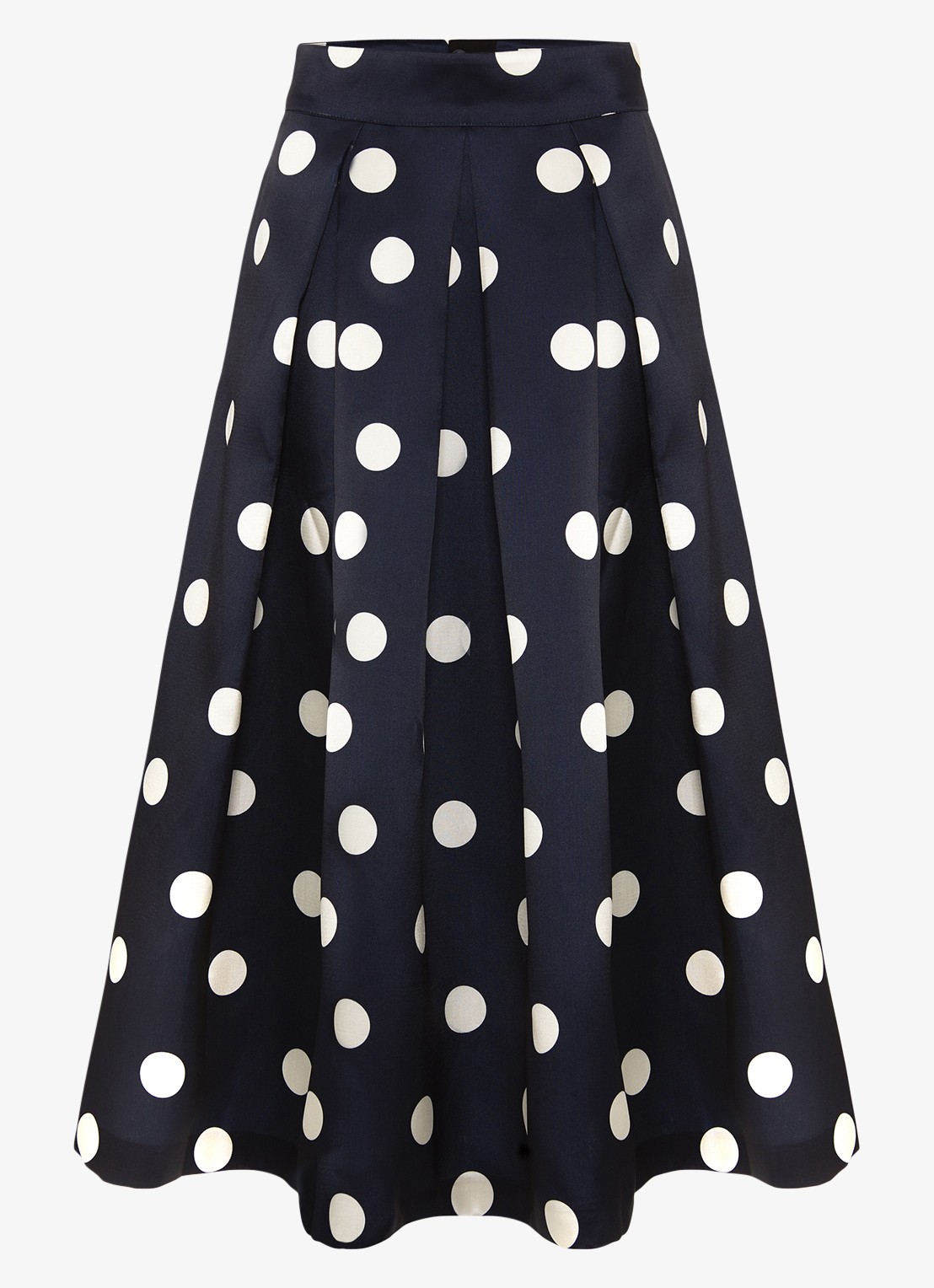 Phase Eight Celeste midi rok met stippenprint - voorkant 7 blauw