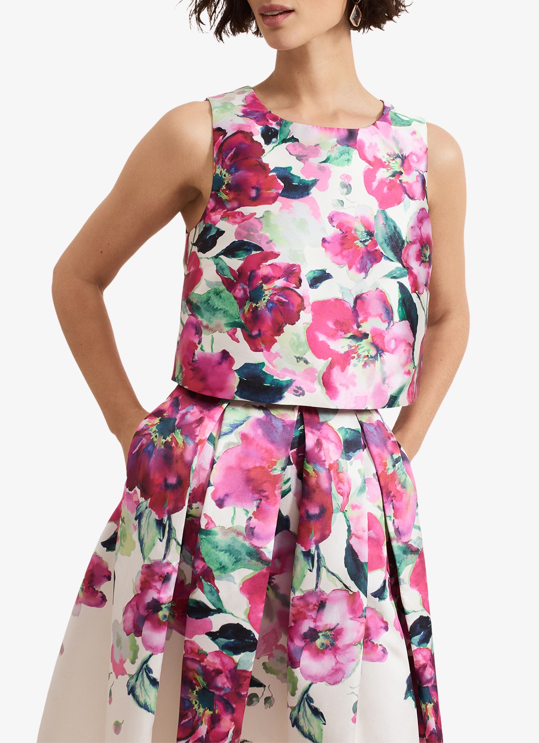 Phase Eight Celeste mouwloze top met bloemenprint - detail 4 roze