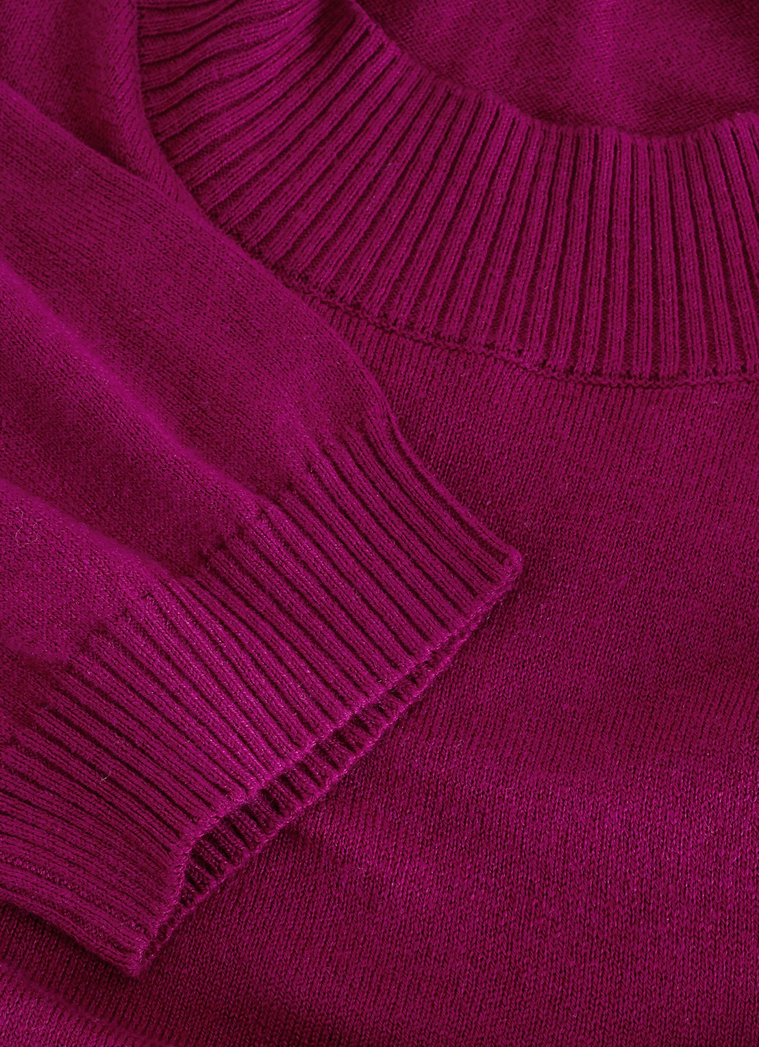 Phase Eight Charmaine fijngebreide top met ribdetails - detail 5 fuchsia