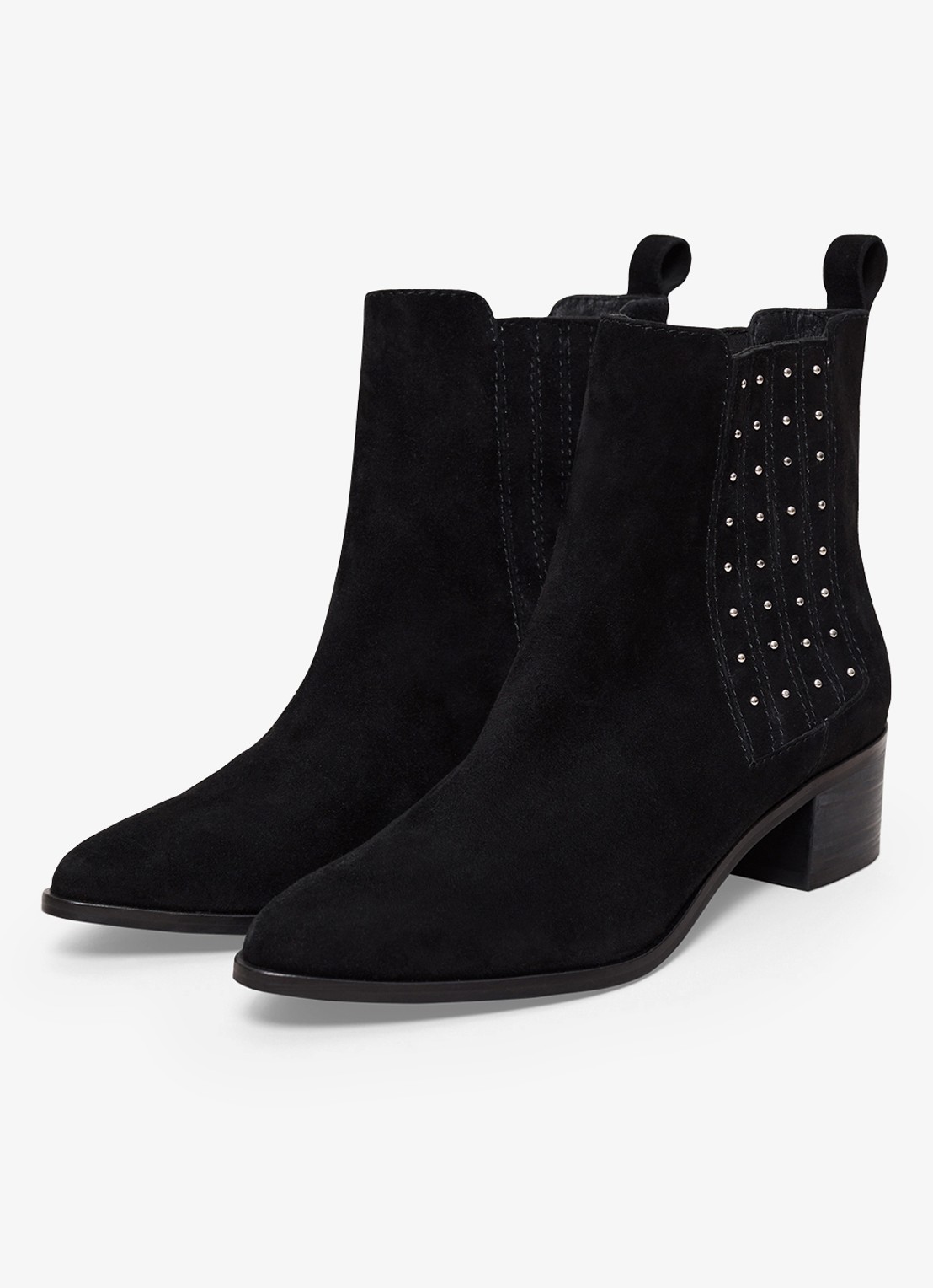 Phase Eight Chelsea boot met strass - voorkant 2 zwart