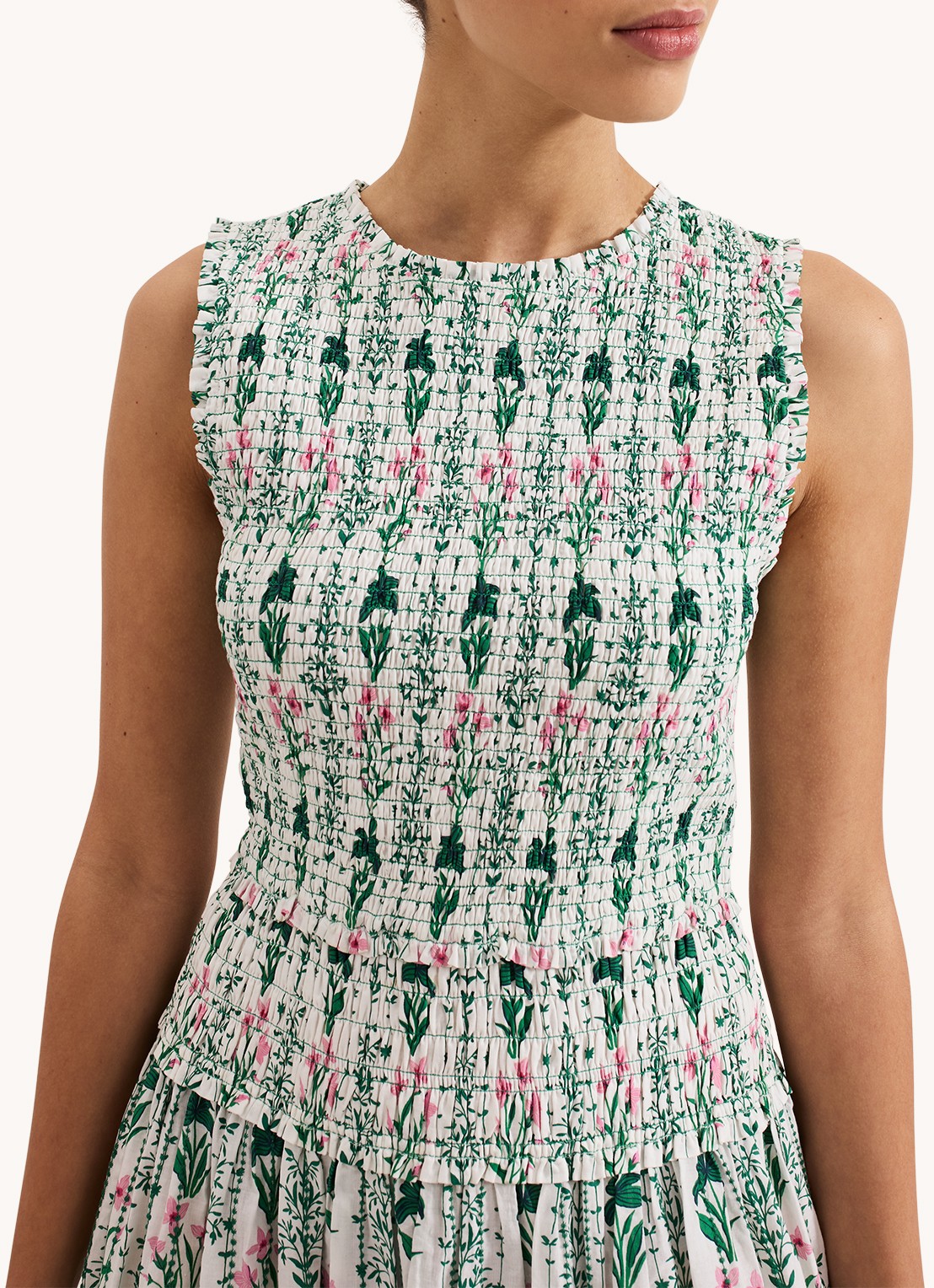 Phase Eight Chiara midi jurk  met bloemenprint - detail 5 groen