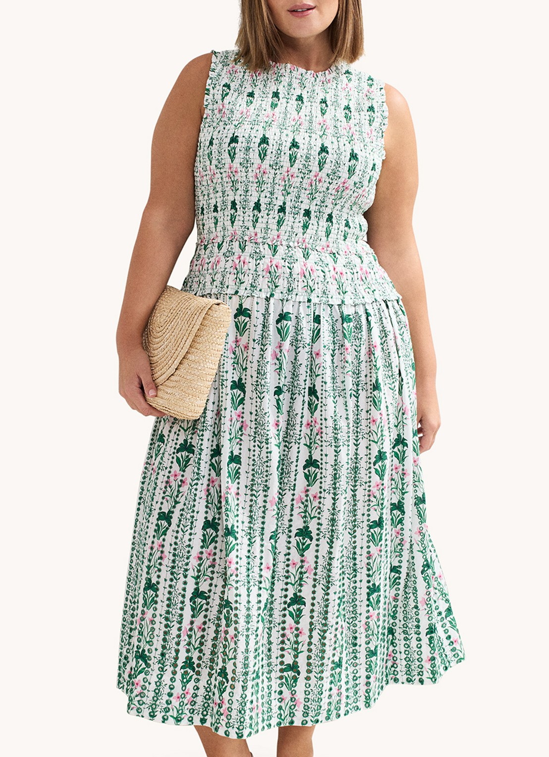 Phase Eight Chiara midi jurk  met bloemenprint - detail 6 groen