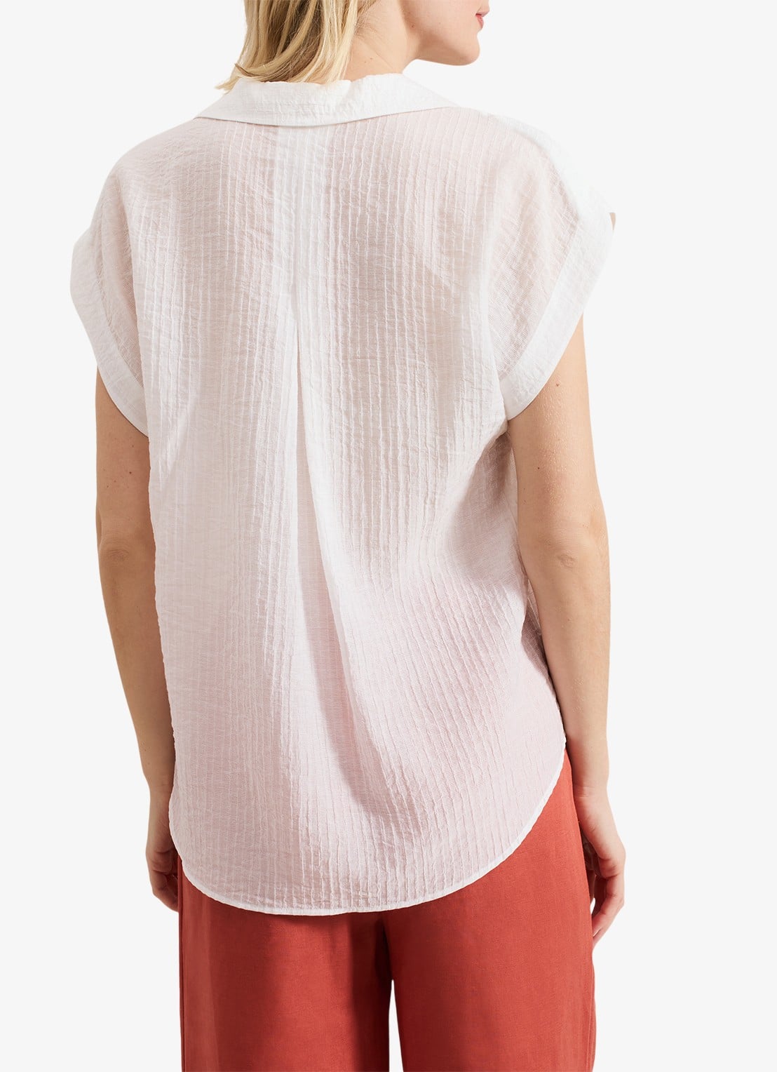 Phase Eight Chrissy tuniek met V-hals en structuur - achterkant 8 wit