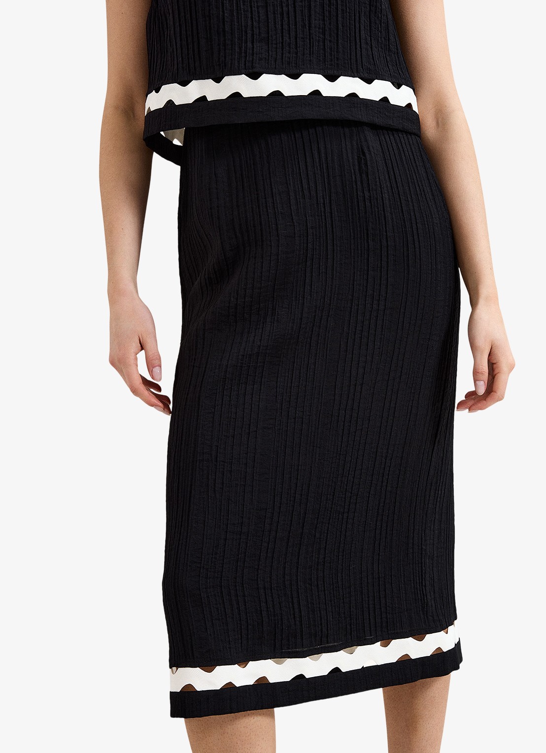 Phase Eight Claire midi jurk met split - detail 6 zwart