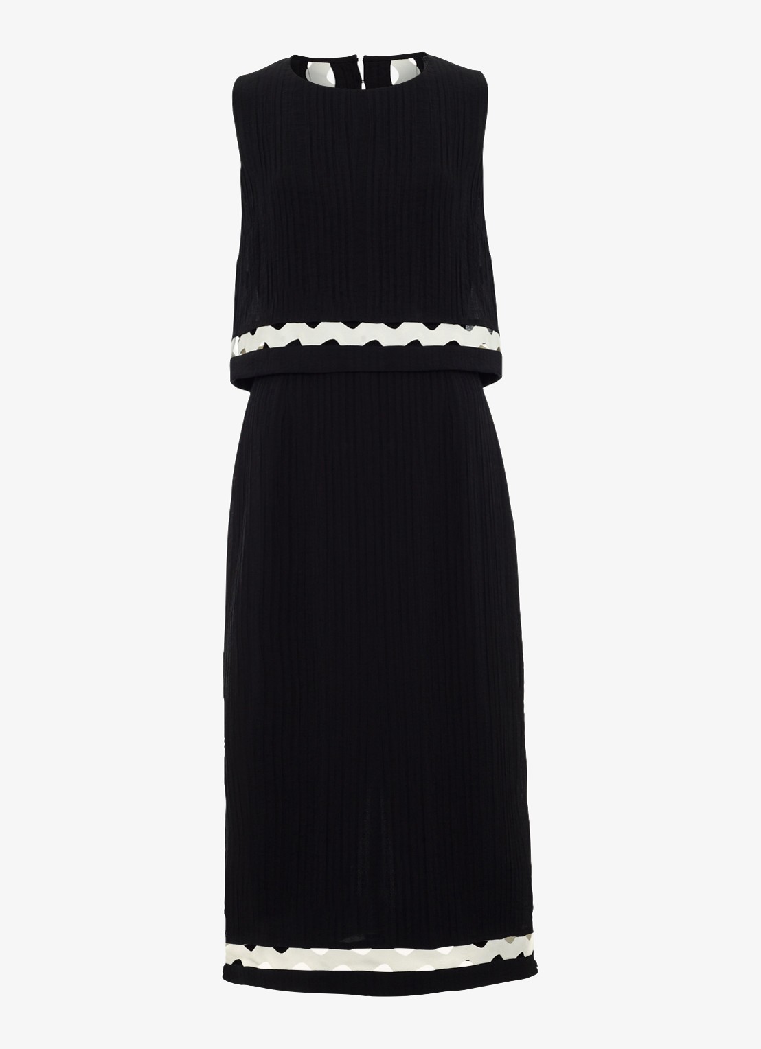 Phase Eight Claire midi jurk met split - voorkant 2 zwart