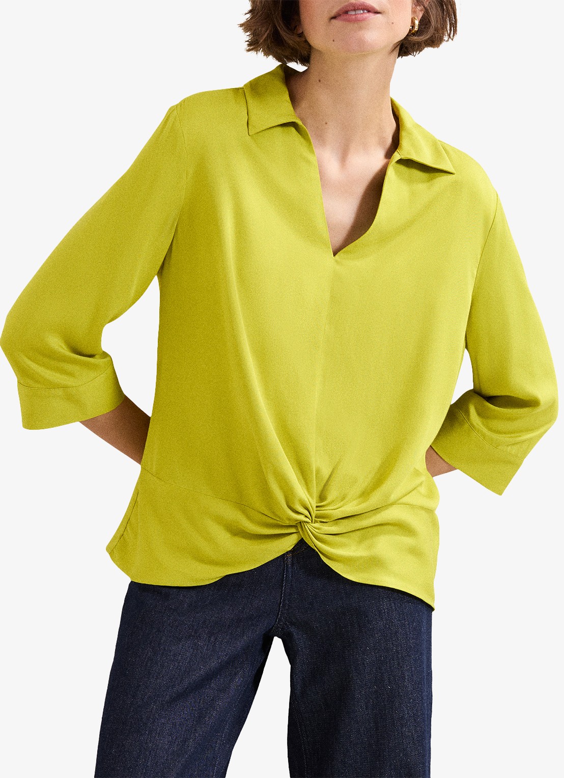 Phase Eight Clary blouse met knoopdetail - detail 2 lime