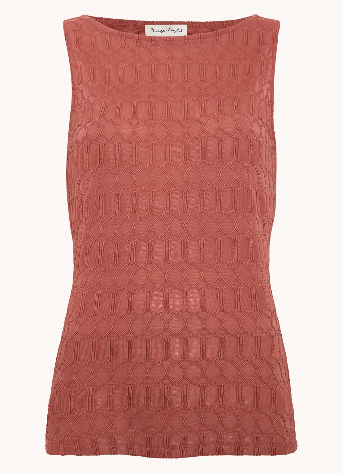 Phase Eight Clemmie mouwloze top met structuur - voorkant roze