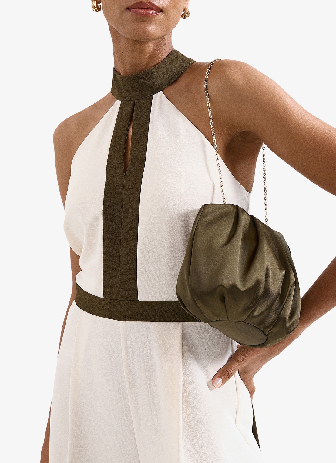Phase Eight Clutch met afneembare schouderriem - detail 3 donkergroen