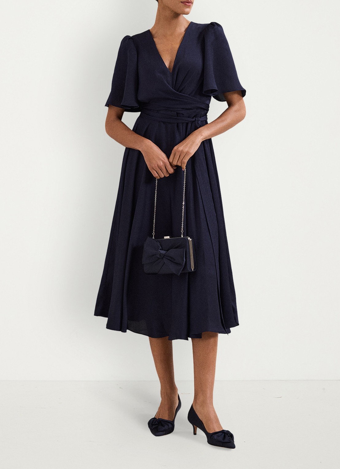 Phase Eight Clutch met strik detail - detail 4 blauw