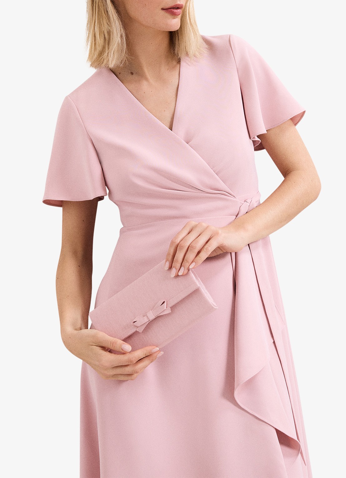 Phase Eight Clutch met strik detail - detail 5 oudroze