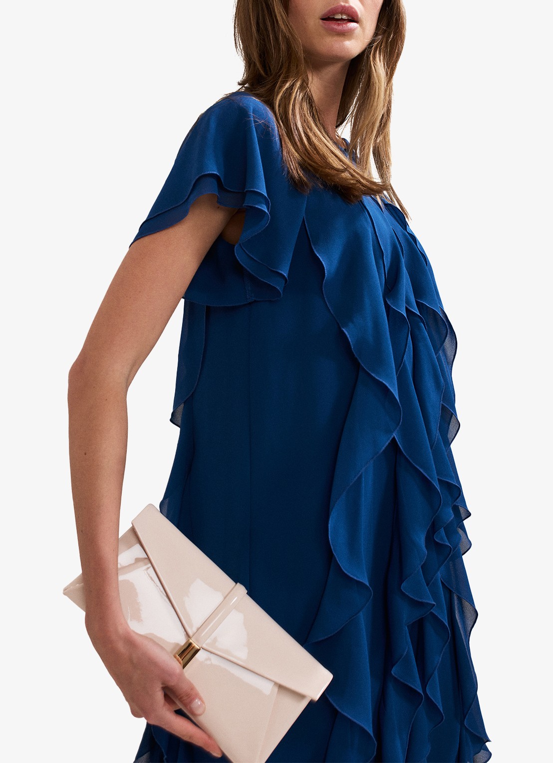 Phase Eight Clutch van imitatieleer - detail gebroken wit