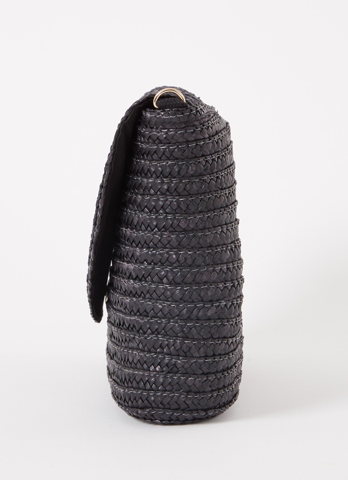 Phase Eight Clutch van raffia met afneembare schouderriem - detail 3 zwart