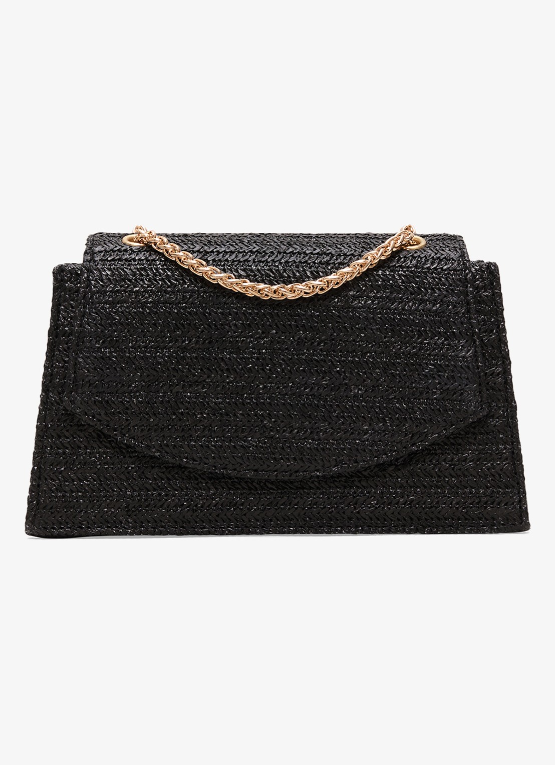 Phase Eight Clutch van raffia - voorkant 6 zwart