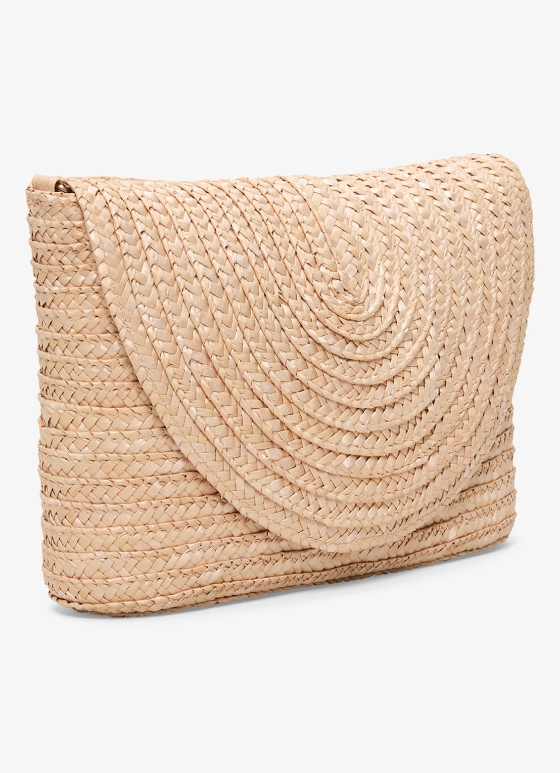 Phase Eight Clutch van raffia - detail 4 camel