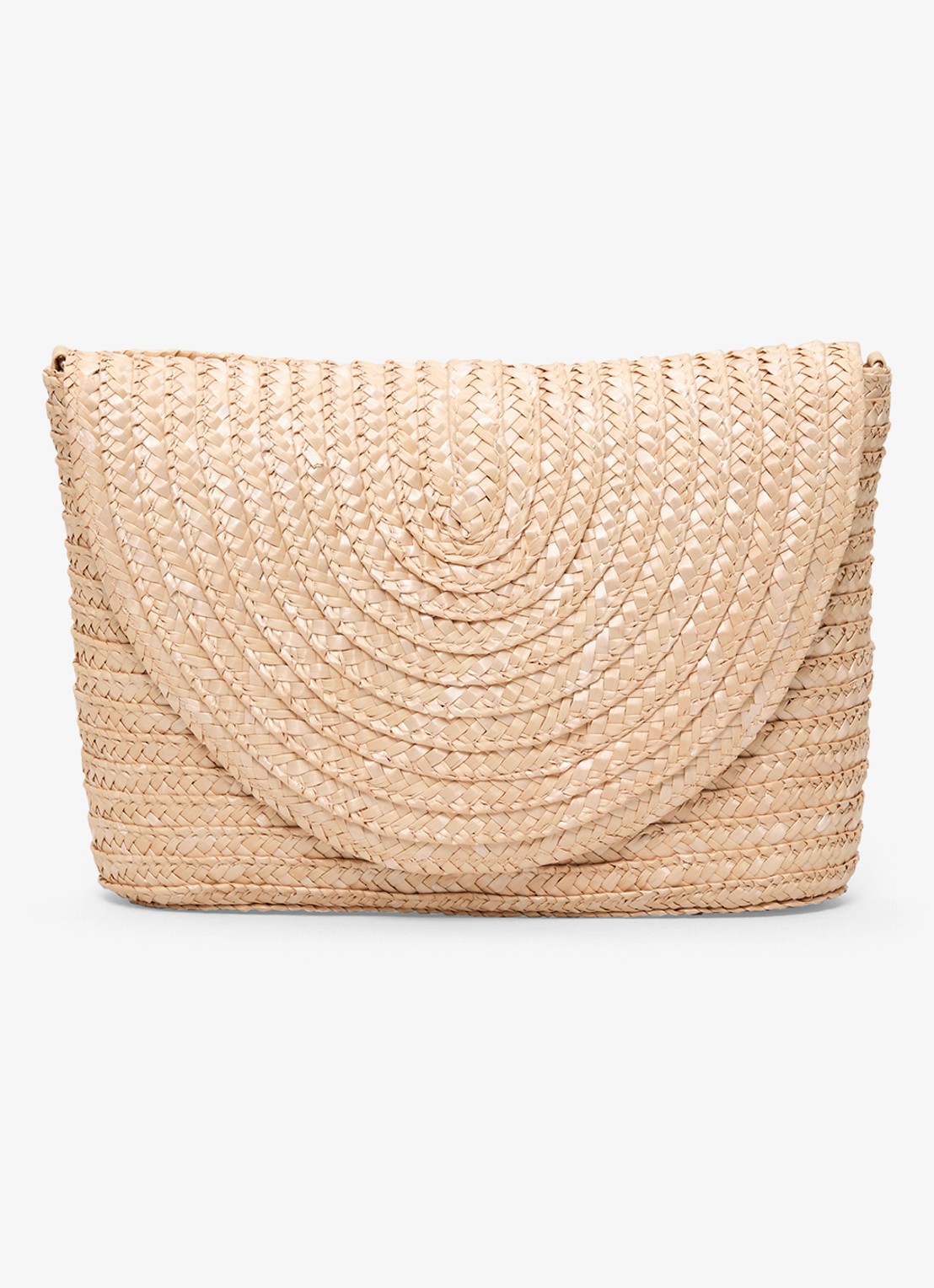 Phase Eight Clutch van raffia - voorkant 2 camel