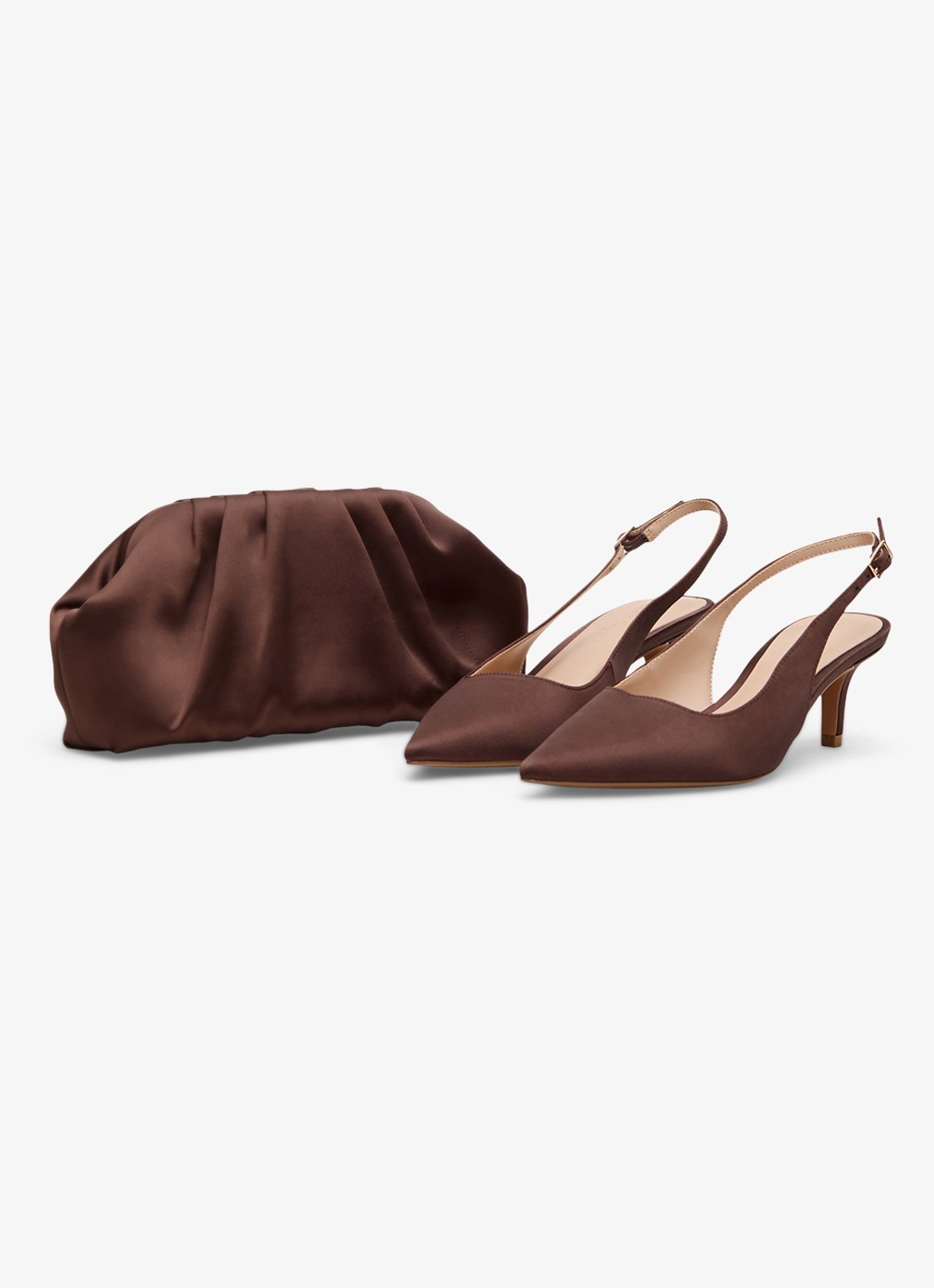 Phase Eight Clutch van satijn met afneembare schouderriem - detail 8 bruin