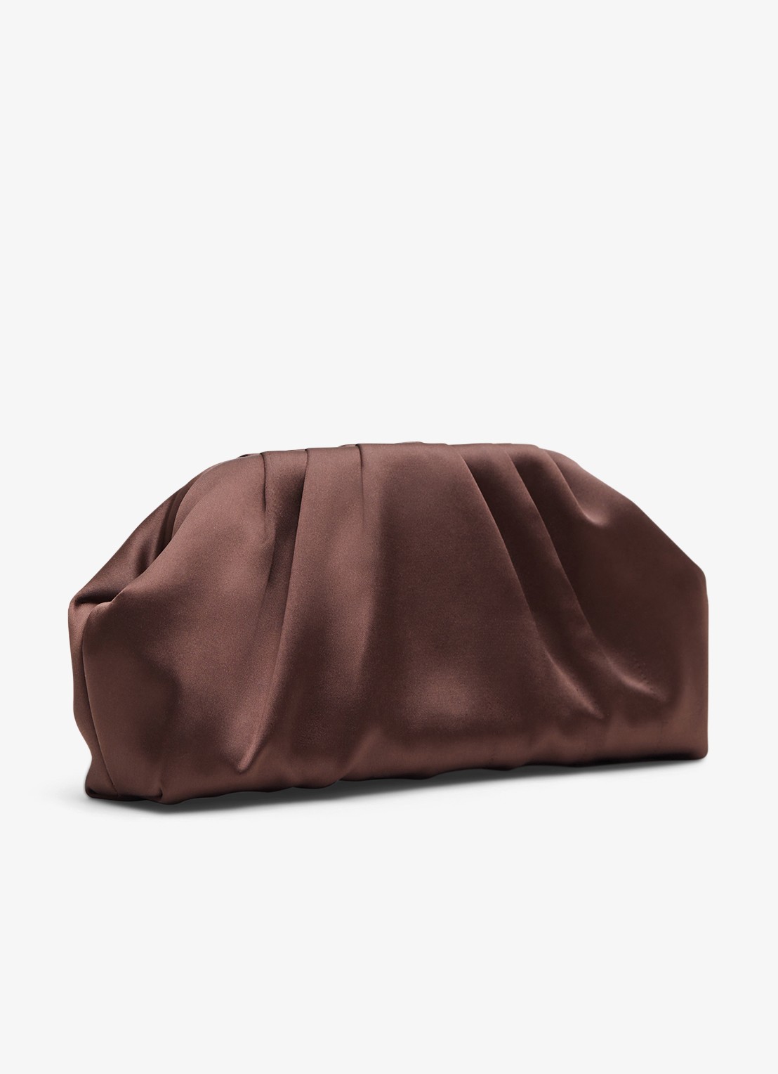 Phase Eight Clutch van satijn met afneembare schouderriem - voorkant 3 bruin