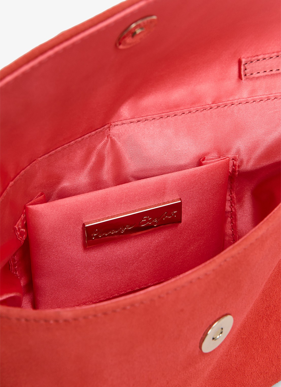 Phase Eight Clutch van suède met afneembare schouderriem - detail 4 oranje