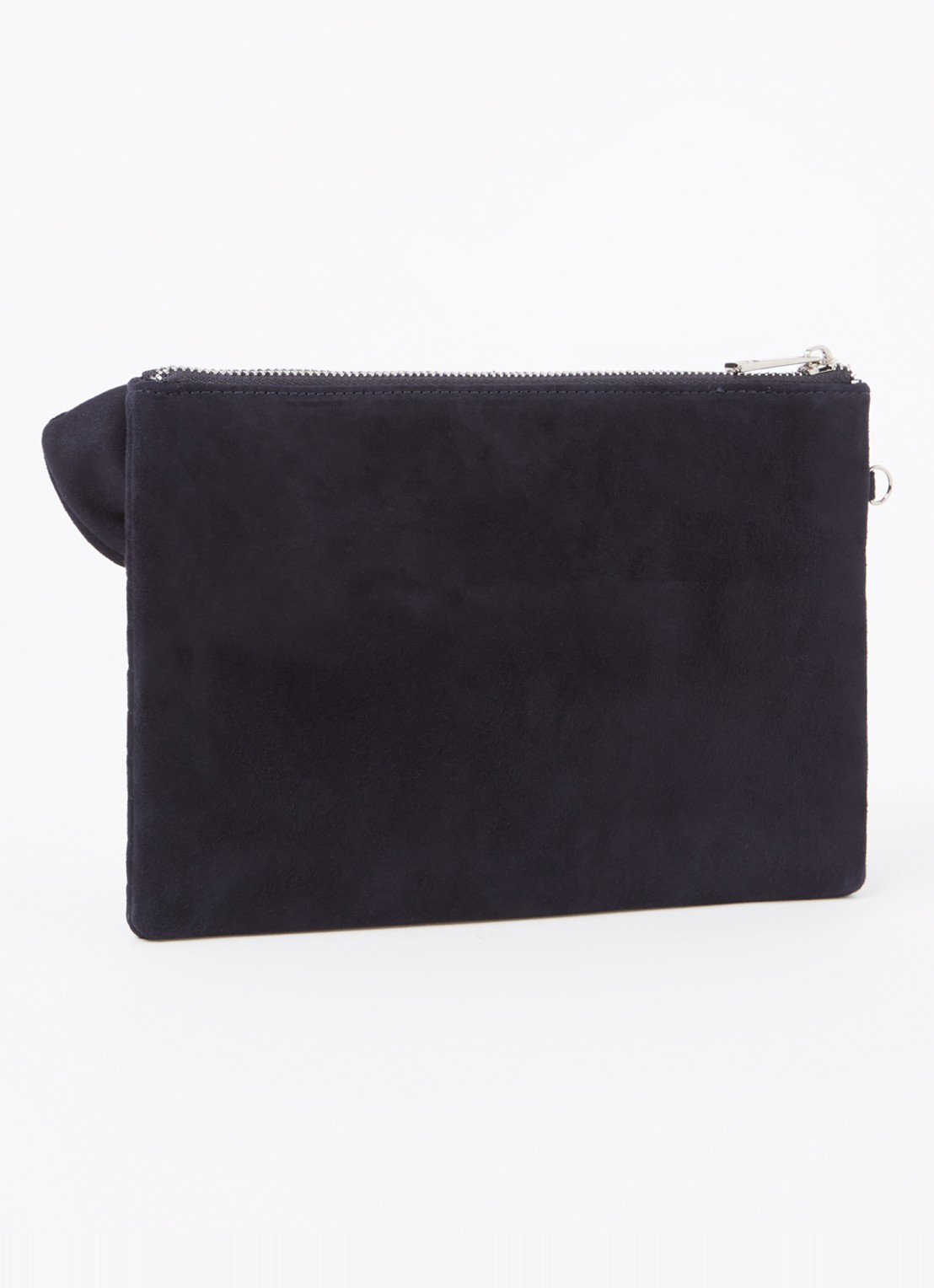 Phase Eight Clutch van suède met strikdetail - achterkant donkerblauw