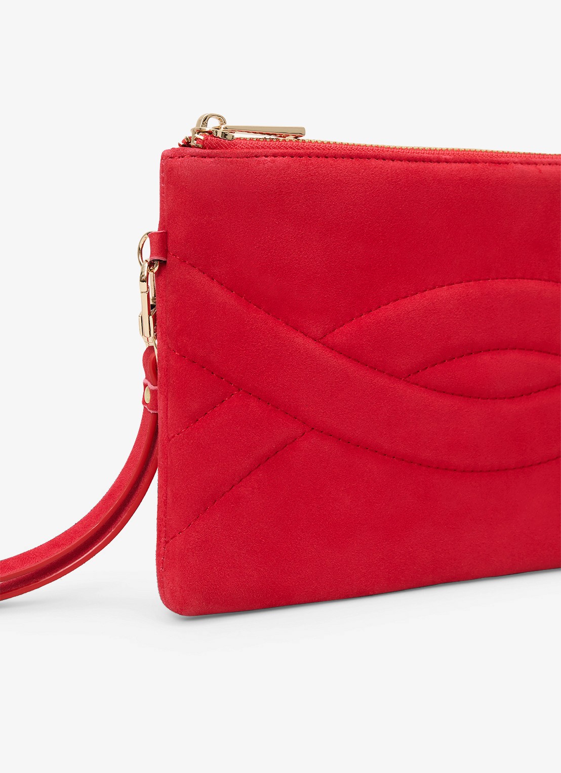 Phase Eight Clutch van suède  - detail 4 rood