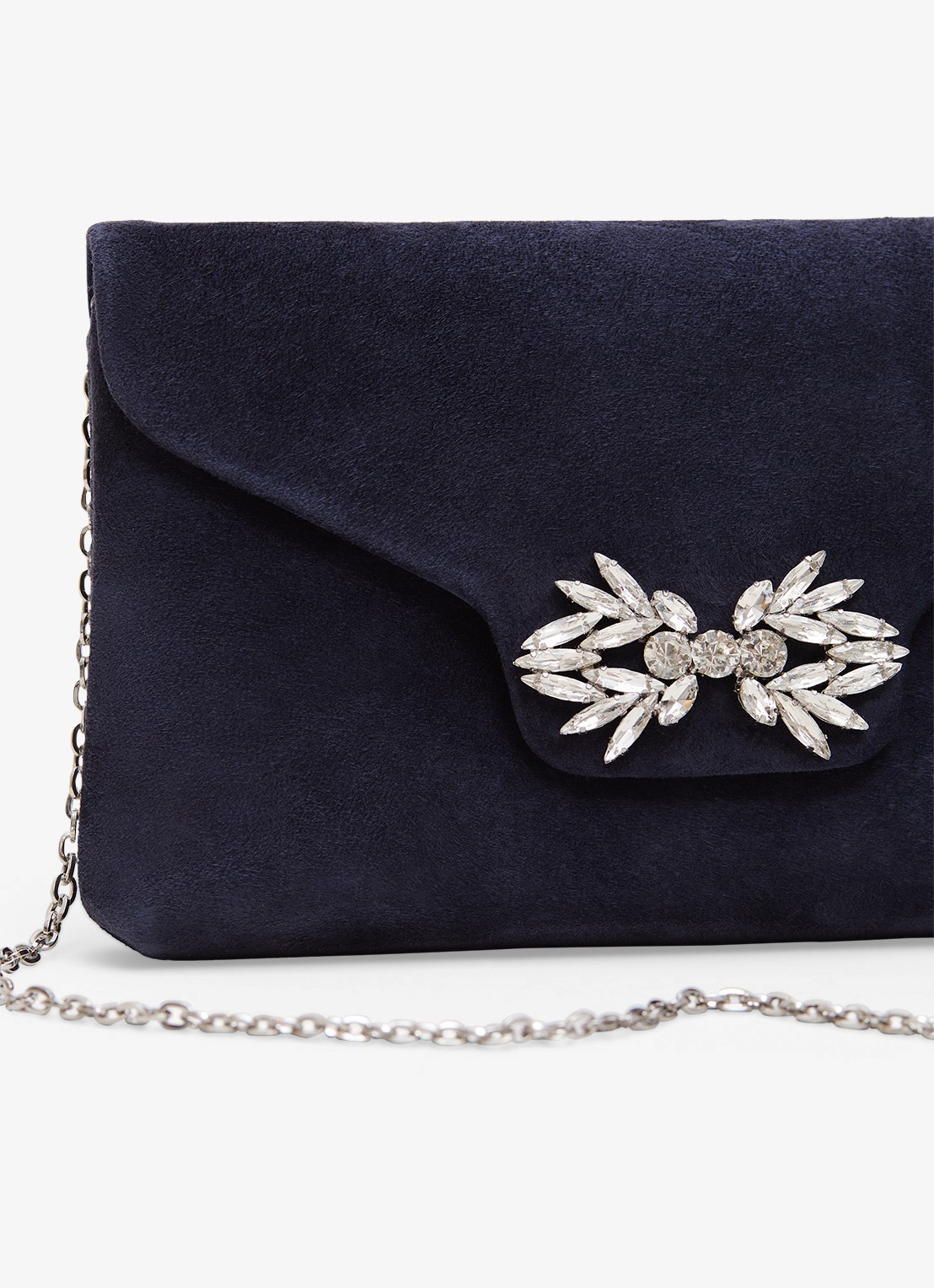 Phase Eight Clutch van suède - detail 4 blauw