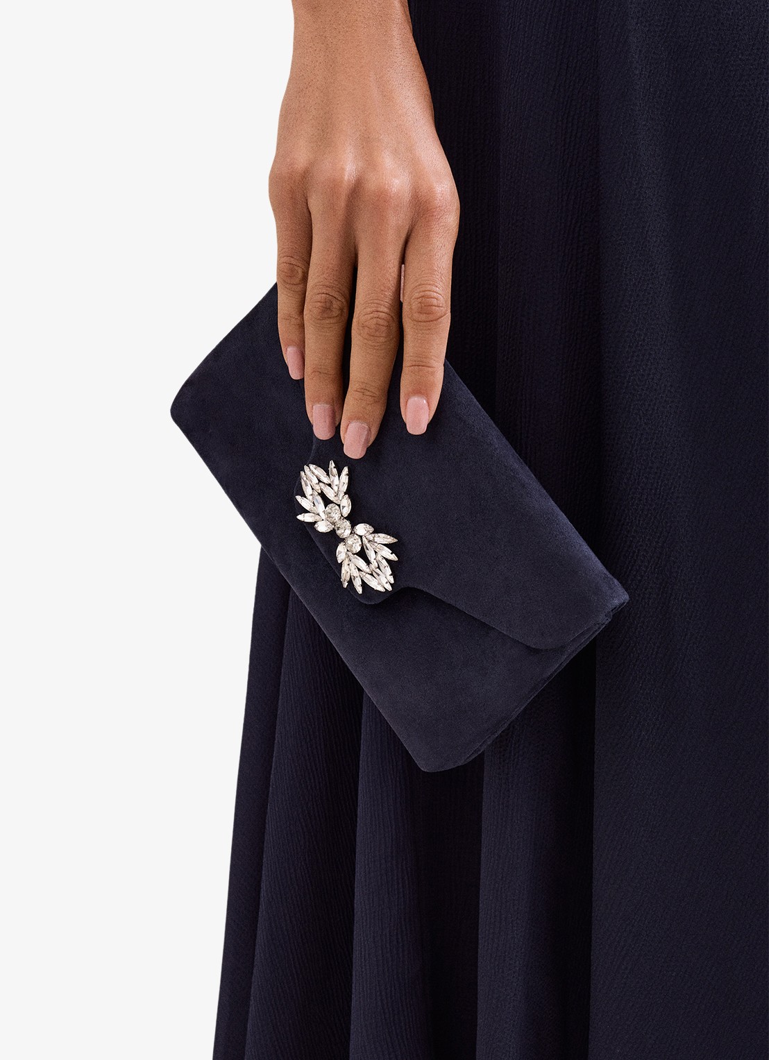 Phase Eight Clutch van suède - detail 6 blauw