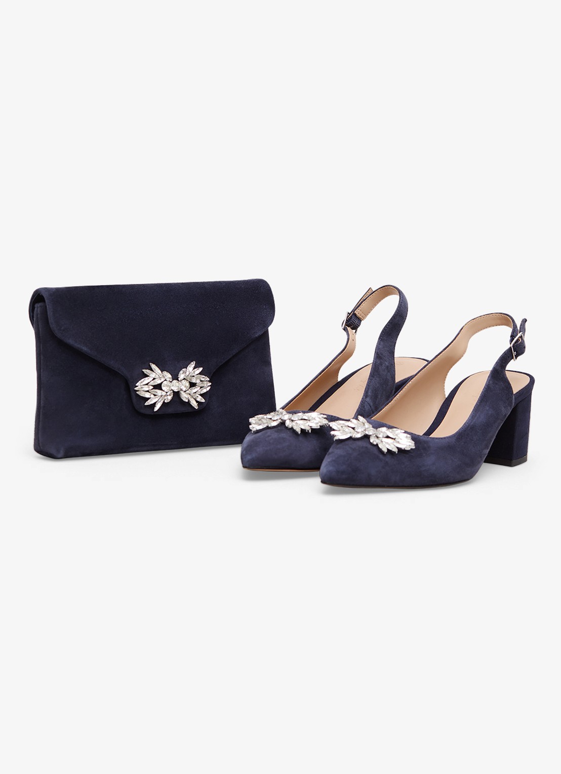 Phase Eight Clutch van suède - detail 8 blauw