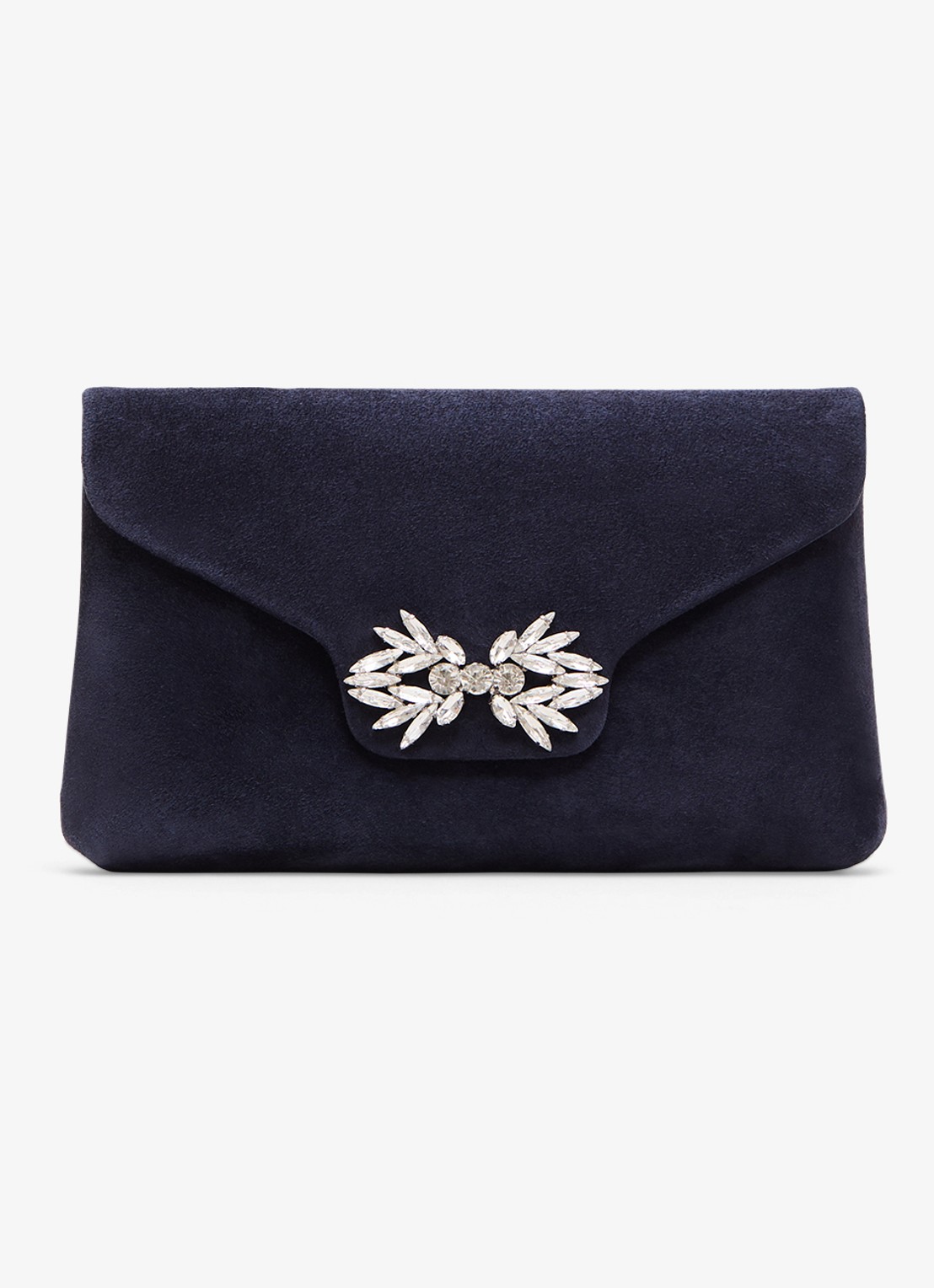Phase Eight Clutch van suède - voorkant 2 blauw