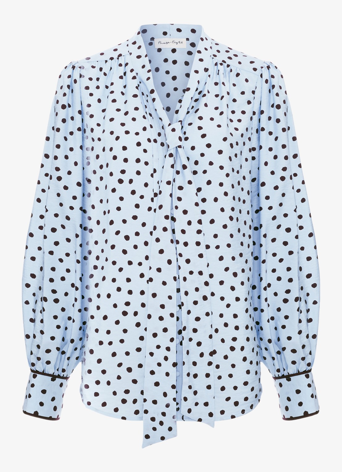 Phase Eight Coco blouse met stippenprint - voorkant 2 donkerblauw